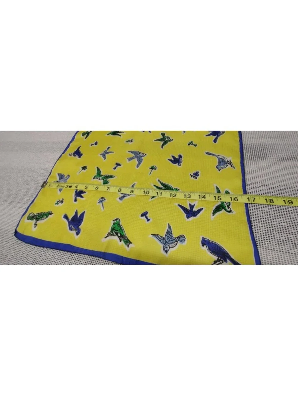 Vintage 1950s Pure Silk Handkerchief Birds Scarf TRI COLOR BIRDIES Rockabilly